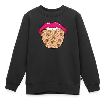 Burrito Zunge - Kinder Premium Organic Sweatshirt - Schwarz - Vorne - AI Model Kid Female (0cm)