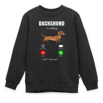 Dachshund Geschenk Dixie Wiener Doxie Dackel - Kinder Premium Organic Sweatshirt - Schwarz - Vorne - AI Model Kid Female (0cm)
