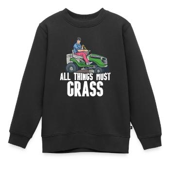 Mowing - Kids Premium Organic Sweatshirt - black - Front - AI Model Kid Female (0cm)