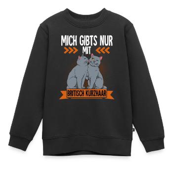 Britisch Kurzhaar Katze - Kinder Premium Organic Sweatshirt - Schwarz - Vorne - AI Model Kid Female (0cm)