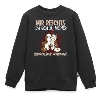 Norwegische Waldkatze - Kinder Premium Organic Sweatshirt - Schwarz - Vorne - AI Model Kid Female (0cm)