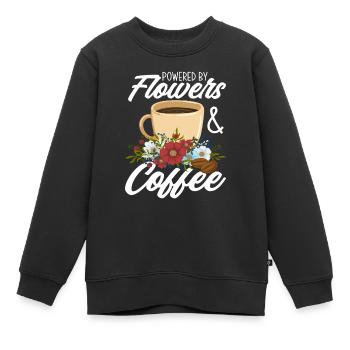 Fleur Café Fleuriste Fleuriste Fleuriste - Sweat Premium enfant bio - noir - Devant - AI Model Kid Female (0cm)