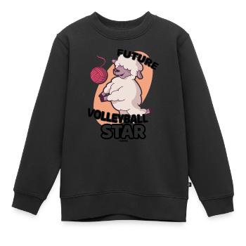 zukünftiger Volleyball Star Schaf Kind Baby - Kinder Premium Organic Sweatshirt - Schwarz - Vorne - AI Model Kid Female (0cm)