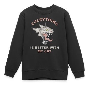 Horror Katze Halloween Monster grusel - Kinder Premium Organic Sweatshirt - Schwarz - Vorne - AI Model Kid Female (0cm)