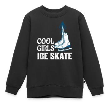 Cool Filles Patinage Artistique Patineuse Patinoire - Sweat Premium enfant bio - noir - Devant - AI Model Kid Female (0cm)