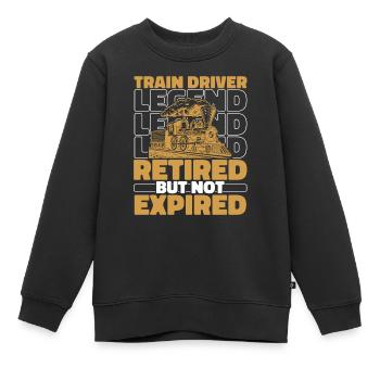 Retired train driver - Kids Premium Organic Sweatshirt - black - Front - AI Model Kid Female (0cm)