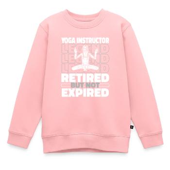 Professeur de yoga Instructeur de yoga Retraité - Sweat Premium enfant bio - rose - Devant - AI Model Kid Female (0cm)