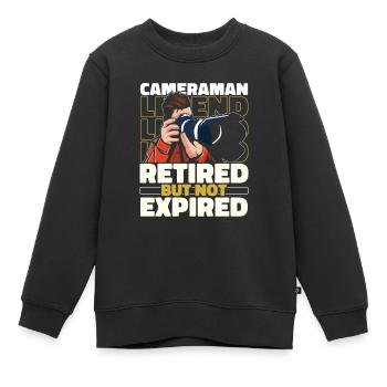 Caméraman à la retraite - Sweat Premium enfant bio - noir - Devant - AI Model Kid Female (0cm)