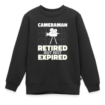 Caméraman à la retraite - Sweat Premium enfant bio - noir - Devant - AI Model Kid Female (0cm)