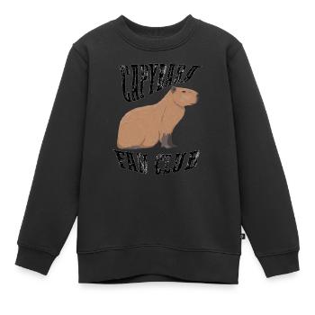 Capybara Fan Club capy - Sweat Premium enfant bio - noir - Devant - AI Model Kid Female (0cm)