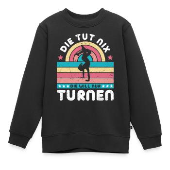 Turnen | Turnerin Gymnastik Turnen Mädchen Frauen - Kinder Premium Organic Sweatshirt - Schwarz - Vorne - AI Model Kid Female (0cm)