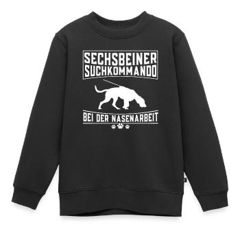 Sechsbeiner Personensuchhund Mantrailing Hunde - Kinder Premium Organic Sweatshirt - Schwarz - Vorne - AI Model Kid Female (0cm)
