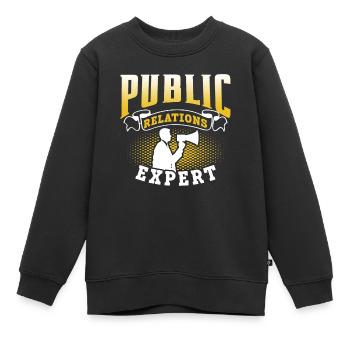 Public Relations Experte Job Beruf PR - Kinder Premium Organic Sweatshirt - Schwarz - Vorne - AI Model Kid Female (0cm)