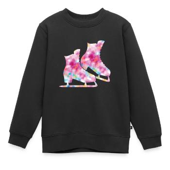 Patinage - Sweat Premium enfant bio - noir - Devant - AI Model Kid Female (0cm)