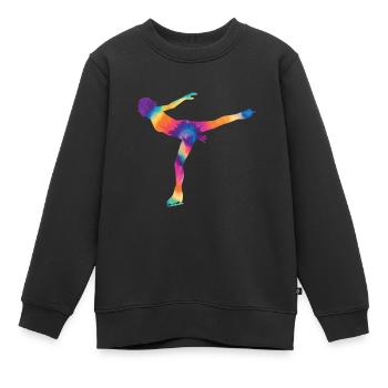 Eislaufen - Kinder Premium Organic Sweatshirt - Schwarz - Vorne - AI Model Kid Female (0cm)