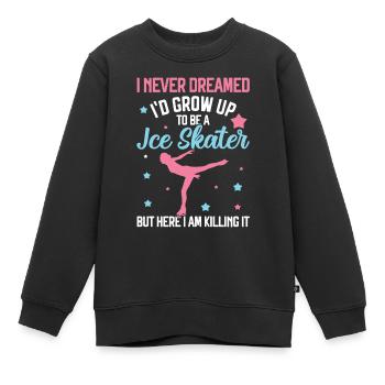 Eislaufen - Kinder Premium Organic Sweatshirt - Schwarz - Vorne - AI Model Kid Female (0cm)
