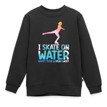 Patinage - Sweat Premium enfant bio - noir - Devant - AI Model Kid Female (0cm)