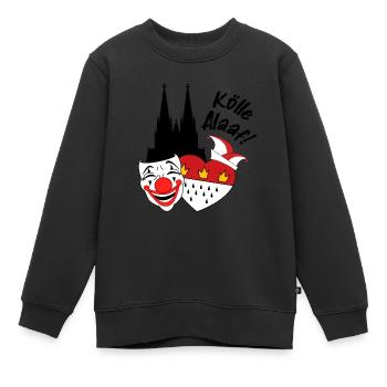 Karneval Kostüm Kölle Alaaf Clown Wappen Dom Köln - Kinder Premium Organic Sweatshirt - Schwarz - Vorne - AI Model Kid Female (0cm)