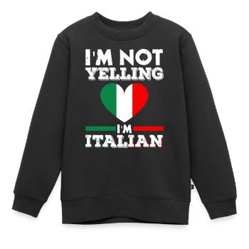 Ich Schreie Nicht, Ich Bin Italiener Italien - Kinder Premium Organic Sweatshirt - Schwarz - Vorne - AI Model Kid Female (0cm)