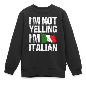 Ich Schreie Nicht, Dass Ich Italienisches - Kinder Premium Organic Sweatshirt - Schwarz - Vorne - AI Model Kid Female (0cm)