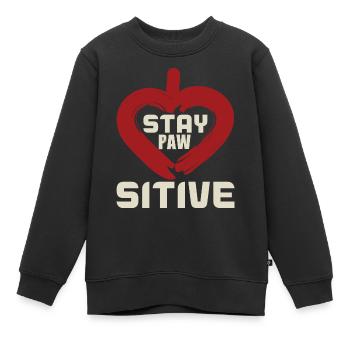 STAY PAW SITIVE - Sweat Premium enfant bio - noir - Devant - AI Model Kid Female (0cm)