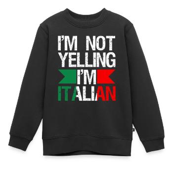 Ich Schreie Nicht, Dass Ich Italienisches - Kinder Premium Organic Sweatshirt - Schwarz - Vorne - AI Model Kid Female (0cm)