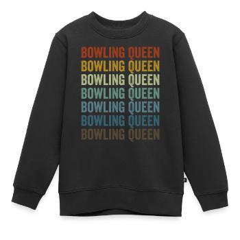 Bowling Queen Bowling Queen Bowling Team - Kids Premium Organic Sweatshirt - black - Front - AI Model Kid Female (0cm)