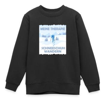 Schneeschuhwandern Schneeschuh wandern - Kinder Premium Organic Sweatshirt - Schwarz - Vorne - AI Model Kid Female (0cm)