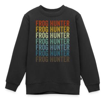Chasseurs de grenouilles Chasseurs de grenouilles Chasseur d’amphibiens Froschlieb - Sweat Premium enfant bio - noir - Devant - AI Model Kid Female (0cm)