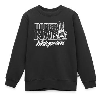 Doberman Whisperer Doberman Doberman Dogs - Kids Premium Organic Sweatshirt - black - Front - AI Model Kid Female (0cm)