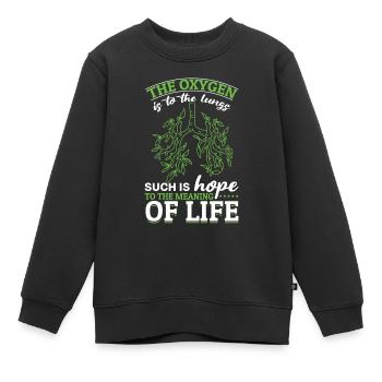 Poumon donneur Branches Oxygène Poumons Espoir Vie - Sweat Premium enfant bio - noir - Devant - AI Model Kid Female (0cm)