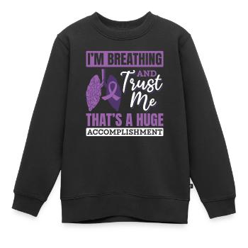 Lungen Transplantation Spenderlunge Atmen Geschenk - Kinder Premium Organic Sweatshirt - Schwarz - Vorne - AI Model Kid Female (0cm)