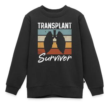 Poumon effondre Donneur Lung Survivor Vintage - Sweat Premium enfant bio - noir - Devant - AI Model Kid Female (0cm)