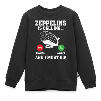 Zeppelin - Kinder Premium Organic Sweatshirt - Schwarz - Vorne - AI Model Kid Female (0cm)