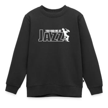 Tu m’as eu au Jazz Saxophone Improvisé - Sweat Premium enfant bio - noir - Devant - AI Model Kid Female (0cm)
