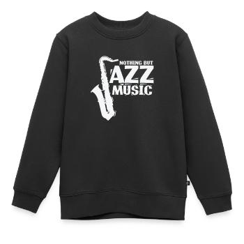 Rien que de la musique jazz musique saxophone - Sweat Premium enfant bio - noir - Devant - AI Model Kid Female (0cm)
