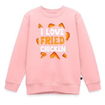 I love fried chicken - Kids Premium Organic Sweatshirt - rose - Front - AI Model Kid Female (0cm)