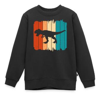 T-Rex - Sweat Premium enfant bio - noir - Devant - AI Model Kid Female (0cm)