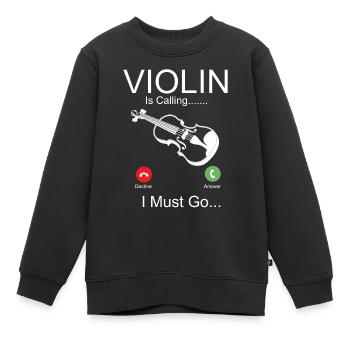 Violin Violinist Phone Display - Kinder Premium Organic Sweatshirt - Schwarz - Vorne - AI Model Kid Female (0cm)