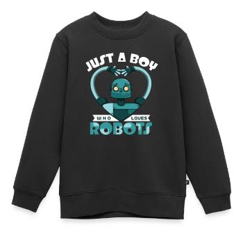 Roboter - Kinder Premium Organic Sweatshirt - Schwarz - Vorne - AI Model Kid Female (0cm)
