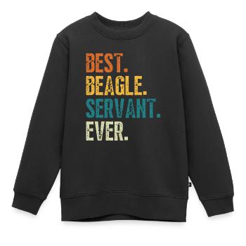 BESTER BEAGLE-DIENER ALLER ZEITEN - Kinder Premium Organic Sweatshirt - Schwarz - Vorne - AI Model Kid Female (0cm)