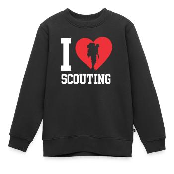 I Love Scouts Scouting Clan Camp - Kids Premium Organic Sweatshirt - black - Front - AI Model Kid Female (0cm)