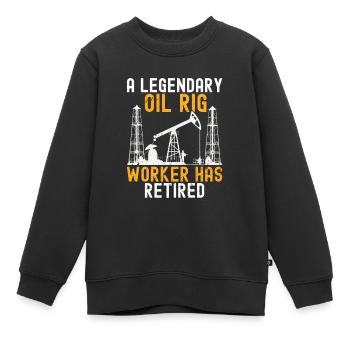 Champ pétrolifère - Sweat Premium enfant bio - noir - Devant - AI Model Kid Female (0cm)