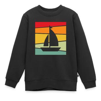 Rétro de la voile - Sweat Premium enfant bio - noir - Devant - AI Model Kid Female (0cm)