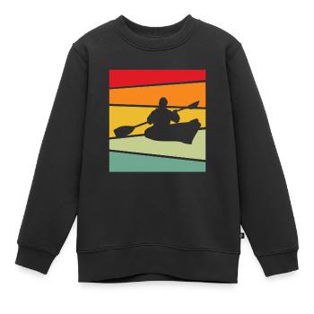 Kanusport Retro - Kinder Premium Organic Sweatshirt - Schwarz - Vorne - AI Model Kid Female (0cm)