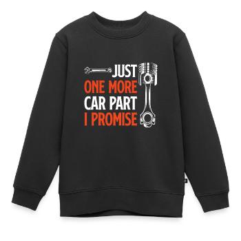 Nur noch ein Autoteil, das ich verspreche - Car Enthusiasto - Kinder Premium Organic Sweatshirt - Schwarz - Vorne - AI Model Kid Female (0cm)