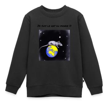 Rat du monde - Sweat Premium enfant bio - noir - Devant - AI Model Kid Female (0cm)
