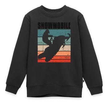 Vintage Motorschlitten Motorschlitten - Kinder Premium Organic Sweatshirt - Schwarz - Vorne - AI Model Kid Female (0cm)