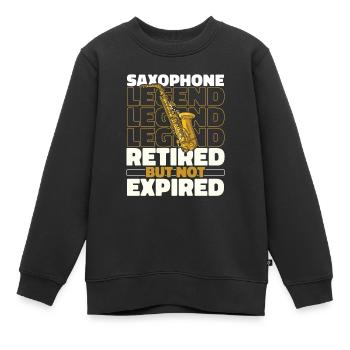 Saxophon Saxofon Rentner - Kinder Premium Organic Sweatshirt - Schwarz - Vorne - AI Model Kid Female (0cm)