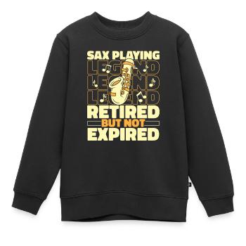 Saxophon Saxofon Im Ruhestand - Kinder Premium Organic Sweatshirt - Schwarz - Vorne - AI Model Kid Female (0cm)